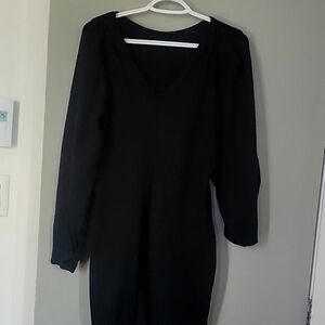 Cos black puff large sleeve dress size M